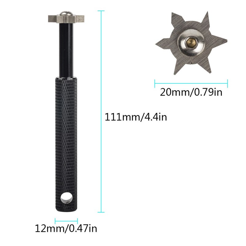 HIFROM Groove Sharpener with 6 Heads - Golf Club Groove Sharpener Re-Grooving Tool and Cleaner Replacement for All Irons Pitching Sand Lob Gap and Approach Wedges and Utility Clubs (Black) - Image 3